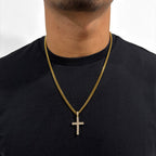 Iced Cross (Gold) 4mm Cuban