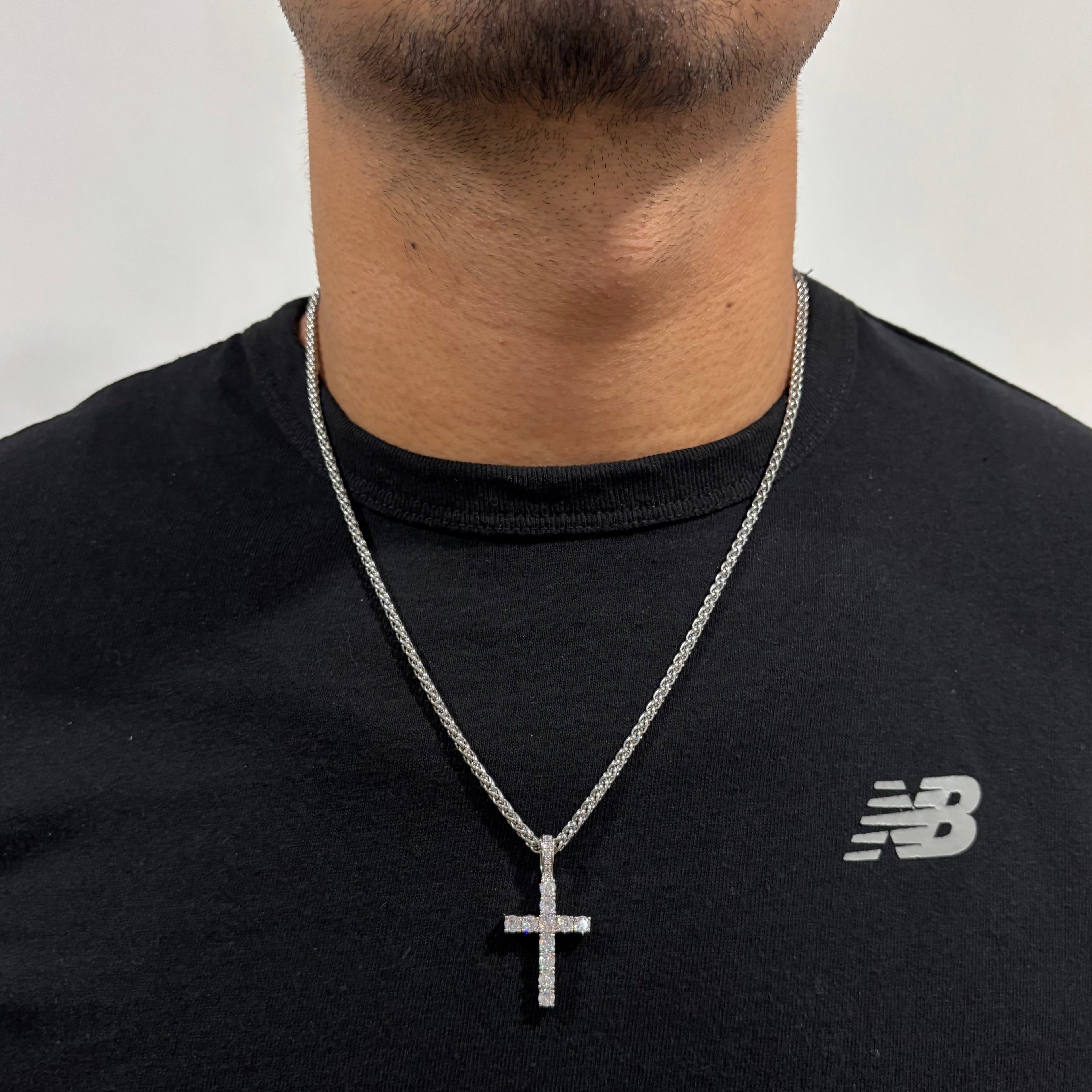 Iced Cross (Silver) 3mm Wheat