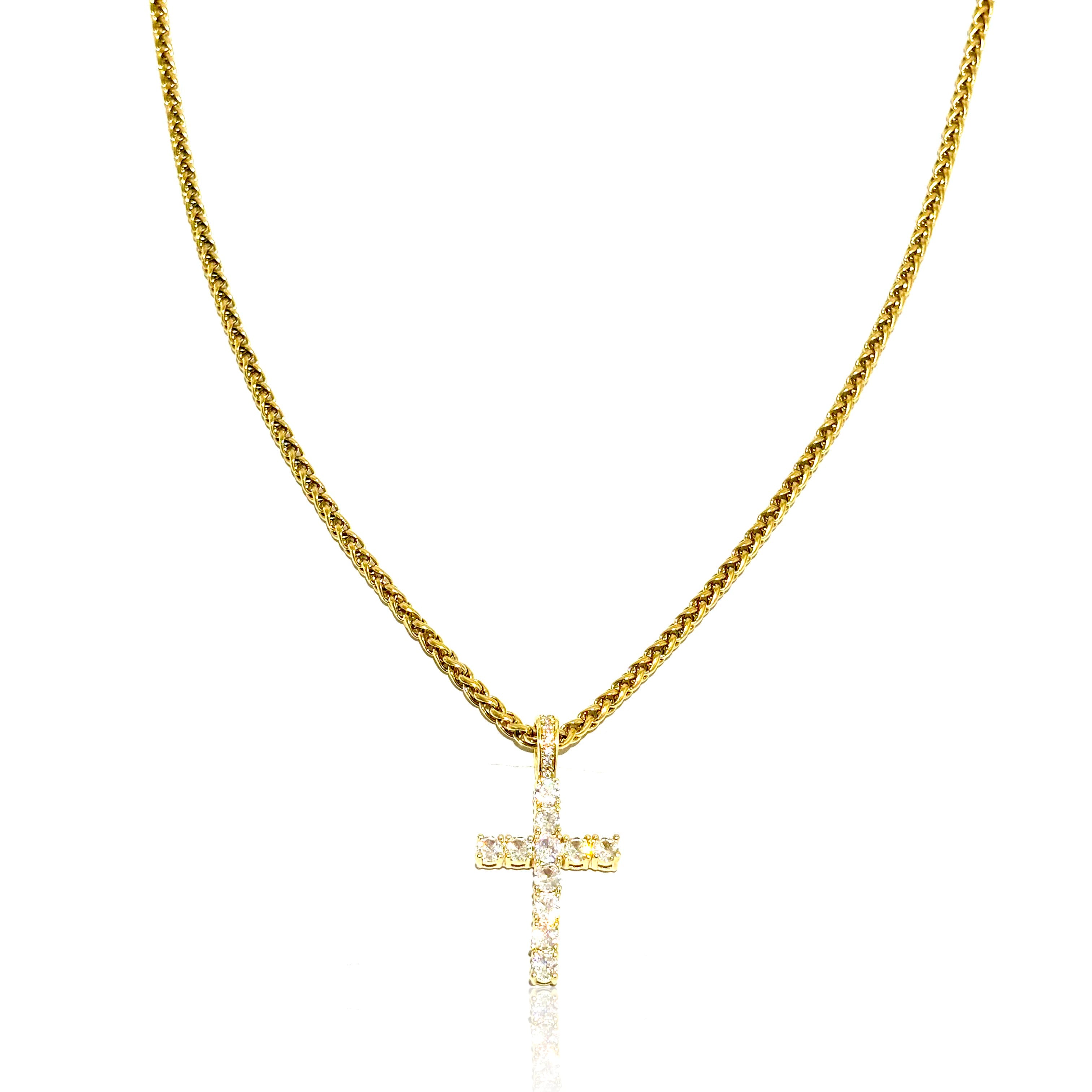 Iced Cross (Gold) 3mm Wheat