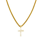 Iced Cross (Gold) 4mm Cuban